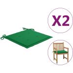 vidaXL Coussins de chaise de jardin 2 pcs Vert 50x50x3 cm