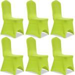 vidaXL Housse de chaise extensible 6 pcs vert
