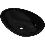 Vasques rondes VidaXL noires en céramique modernes 
