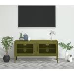 Meubles TV design VidaXL vert olive en acier 