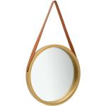 Miroirs muraux VidaXL dorés en bois de Paulownia diamètre 50 cm modernes 