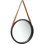 Miroirs muraux VidaXL noirs en bois de Paulownia diamètre 50 cm modernes 