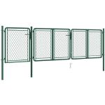 Portails de clôture VidaXL vertes en acier 