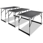 Tables VidaXL noires en aluminium pliables 