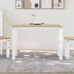Tables de salle à manger VidaXL blanches en bois massif Pays minimalistes 