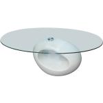 Tables basses ovales VidaXL blanches en verre modernes 