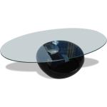 Tables basses ovales noires en verre modernes 