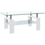 Tables basses VidaXL blanches en verre modernes 