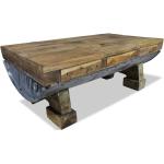 Tables basses en teck VidaXL marron en bois recyclé à motif bateaux rétro 