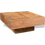 Tables basses carrées VidaXL marron en bois massif 