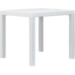 vidaXL Table de jardin Blanc 79x79x72 cm Plastique Aspect de rotin
