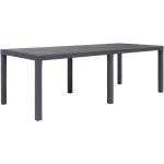 vidaXL Table de jardin Marron 220x90x72 cm Plastique Aspect de rotin