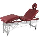 Tables de massage VidaXL rouges en aluminium inspirations zen pliables 