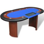vidaXL Table de poker pour 10 joueurs avec espace de croupier Bleu