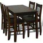 vidaXL Table de salle à manger avec 4 chaises Marron