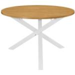 Tables de salle à manger design VidaXL blanches en bois massif diamètre 75 cm 
