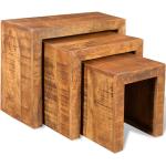 Tables d'appoint VidaXL marron en bois massif 