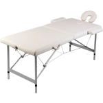 Table de massages pliable et accessoires en 2 parties en aluminium blanche Vida XL