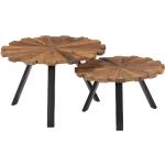 Tables basses rectangulaires VidaXL marron en bois massif rustiques 
