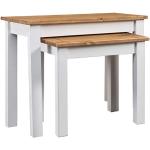 Tables basses VidaXL blanches en pin rustiques 