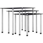 Tables d'appoint VidaXL noires en aluminium contemporaines 