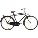 Vélos VidaXL noirs en acier à frein à rétropédalage hollandais 