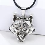 Pendentifs zodiaque gris acier en métal à motif loups personnalisés look fashion 