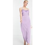 Robes col bénitier Vila violettes en satin longues à col bénitier Taille L classiques pour femme en promo 