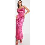 Robes col bénitier Vila roses à imprimé animal en velours à motif animaux mi-longues à col bénitier Taille L classiques pour femme en promo 