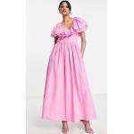 Robes longues Vila roses à volants longues Taille XXS classiques pour femme en promo 