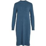 Robes Vila bleues en viscose à manches longues midi à manches longues à col rond Taille XS look casual pour femme 
