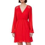 Robes de cocktail Vila rouges en dentelle minis à manches longues Taille XS look fashion pour femme 