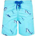 Shorts de bain bleus en polyamide à motif requins enfant éco-responsable 
