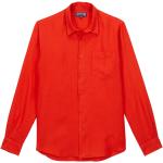Chemises saison été rouges en lin en lin Taille XS pour homme 