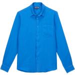 Chemises saison été bleues en lin en lin Taille XL pour homme 