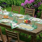Sets de table Villeroy & Boch French Garden en coton lavable en machine en lot de 4 style campagne 