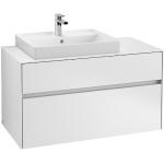 Meubles sous-lavabo Villeroy & Boch Collaro blancs en aluminium 