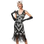 Robes de cocktail argentées à paillettes à col rond Taille XXL look fashion pour femme en promo 