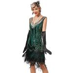 Robes de cocktail vertes à paillettes à col rond Taille 3 XL look fashion pour femme en promo 