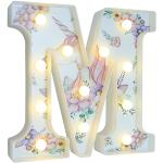 Lampes de table blanches à fleurs à motif licornes romantiques 