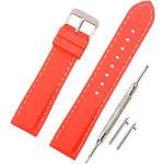 Bracelets de montre rouges imperméables look fashion en silicone pour homme 