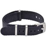 Bracelets de montre noirs en acier look sportif à bracelet zulu pour homme 