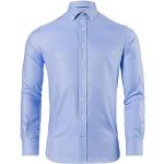 Chemises oxford Vincenzo Boretti bleus clairs en coton à manches longues look fashion pour homme 