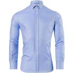 Chemises oxford Vincenzo Boretti bleus clairs en coton à manches longues look fashion pour homme 