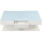 Tables basses blanches en verre avec tiroirs modernes 