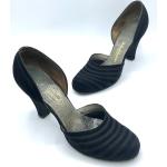 Escarpins noirs en daim en cuir Pointure 40 look vintage pour femme 
