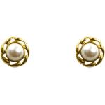 Boucles d'oreilles en perles dorées à perles look chic pour femme 