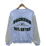 Vintage 1996 Green Bay Packers Nfl Sweatshirt Puller Medium Pullover Vtg 90S National Football League Grey Cream Nfc Central Fox