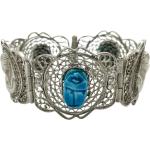 Bracelets de perles bleus en céramique à perles look vintage 
