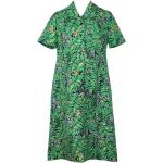 Robes à imprimés vertes à fleurs en polyester à motif Berlin midi à manches courtes Taille M look vintage pour femme 